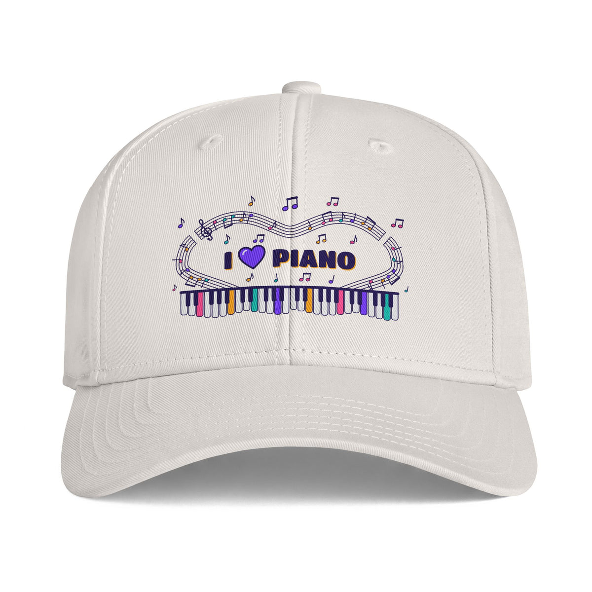 Music-themed Icon Cap: 'I love piano' - violet