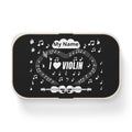 Music-themed Bento Lunch Box: 'I love violin' - black & white