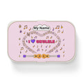 Music-themed Bento Lunch Box: 'I love ukulele' - pink