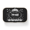 Music-themed Bento Lunch Box: 'I love piano' - black & white
