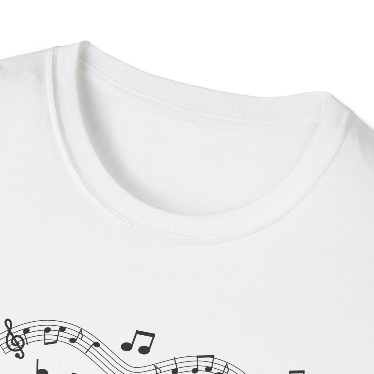 Music-themed Unisex Softstyle T-Shirt: 'I love guitar' - black on white