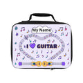 Music-themed Lunch Bag: 'I love guitar' - violet