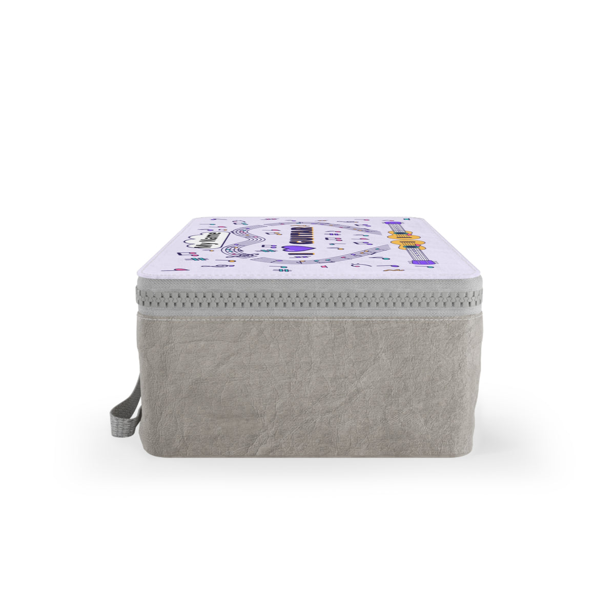 Music-themed Paper Lunch Bag: 'I love guitar' - violet