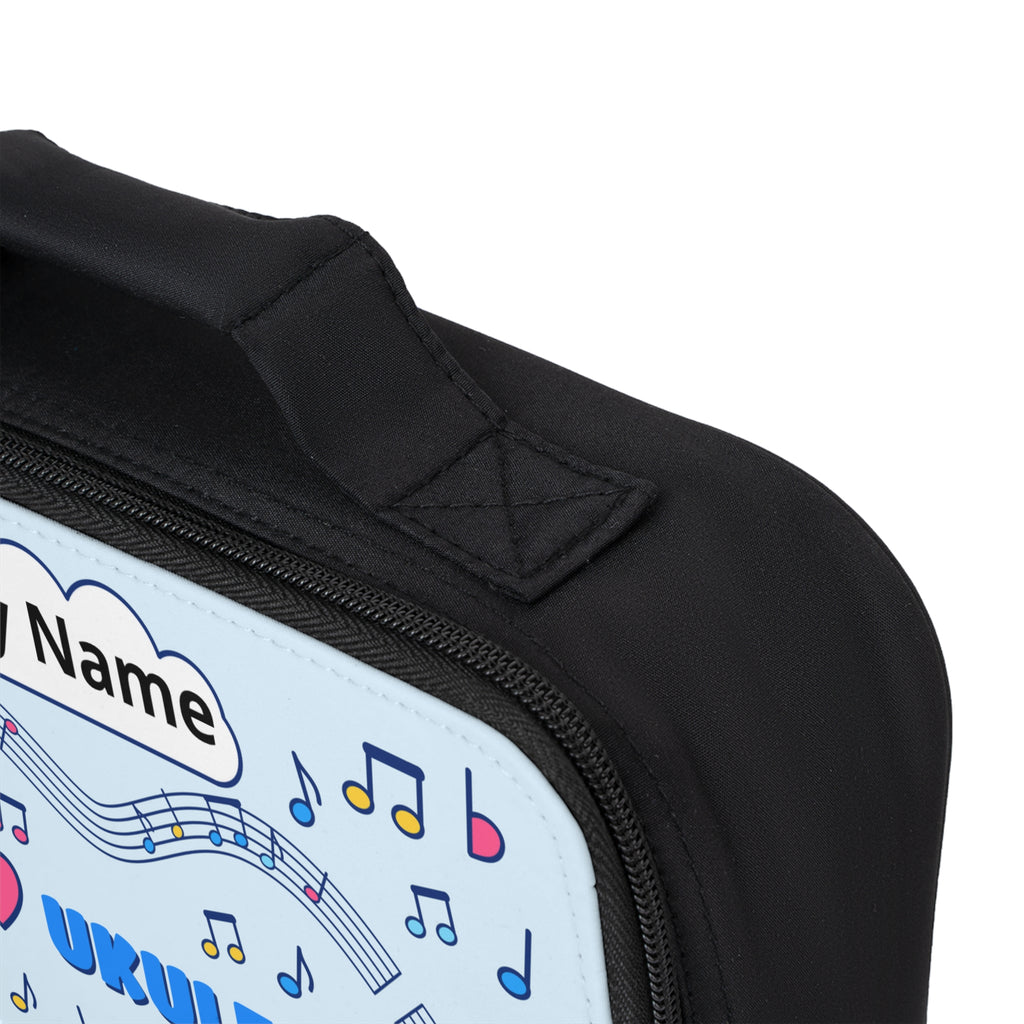 Music-themed Lunch Bag: 'I love ukulele' - blue
