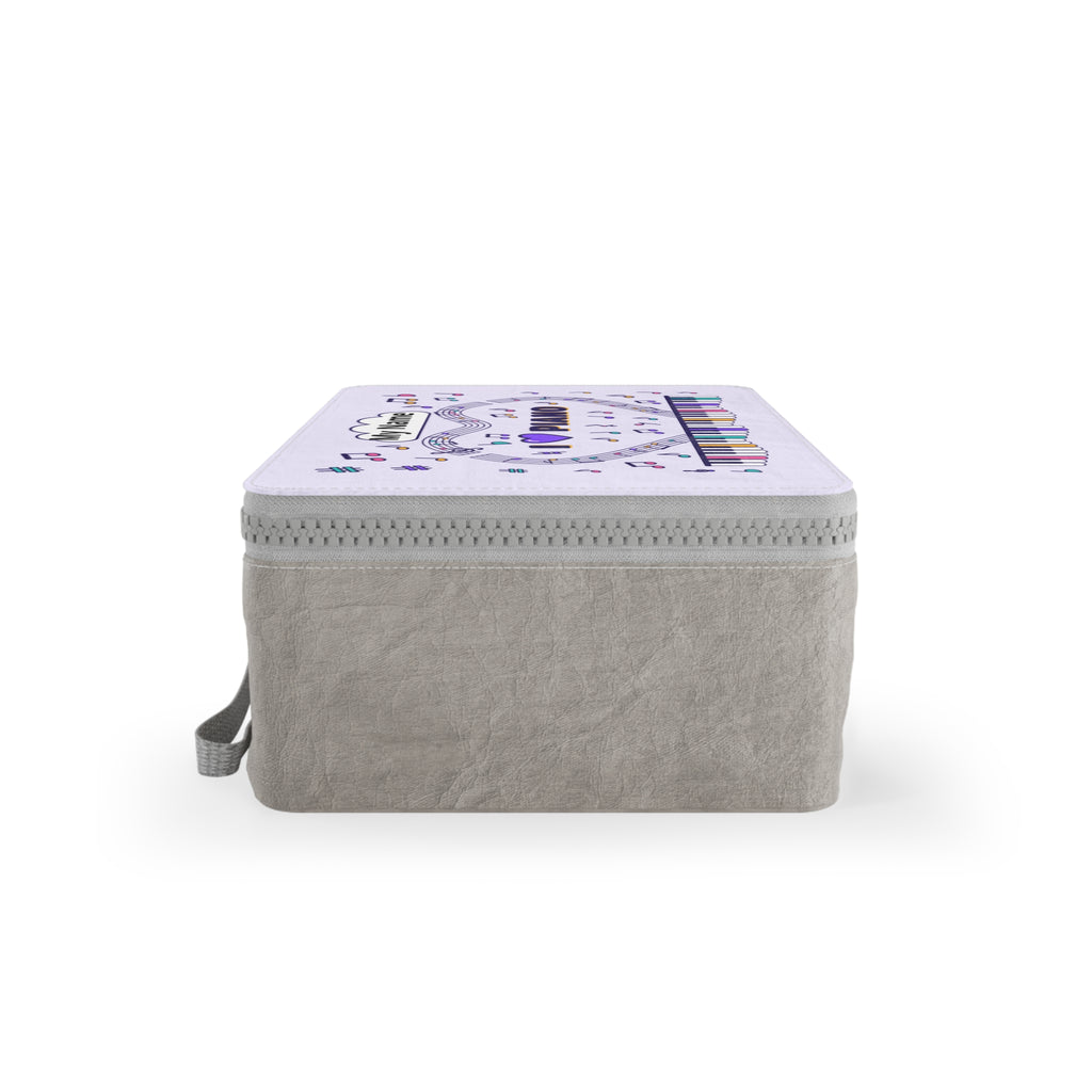 Music-themed Paper Lunch Bag: 'I love piano' - violet