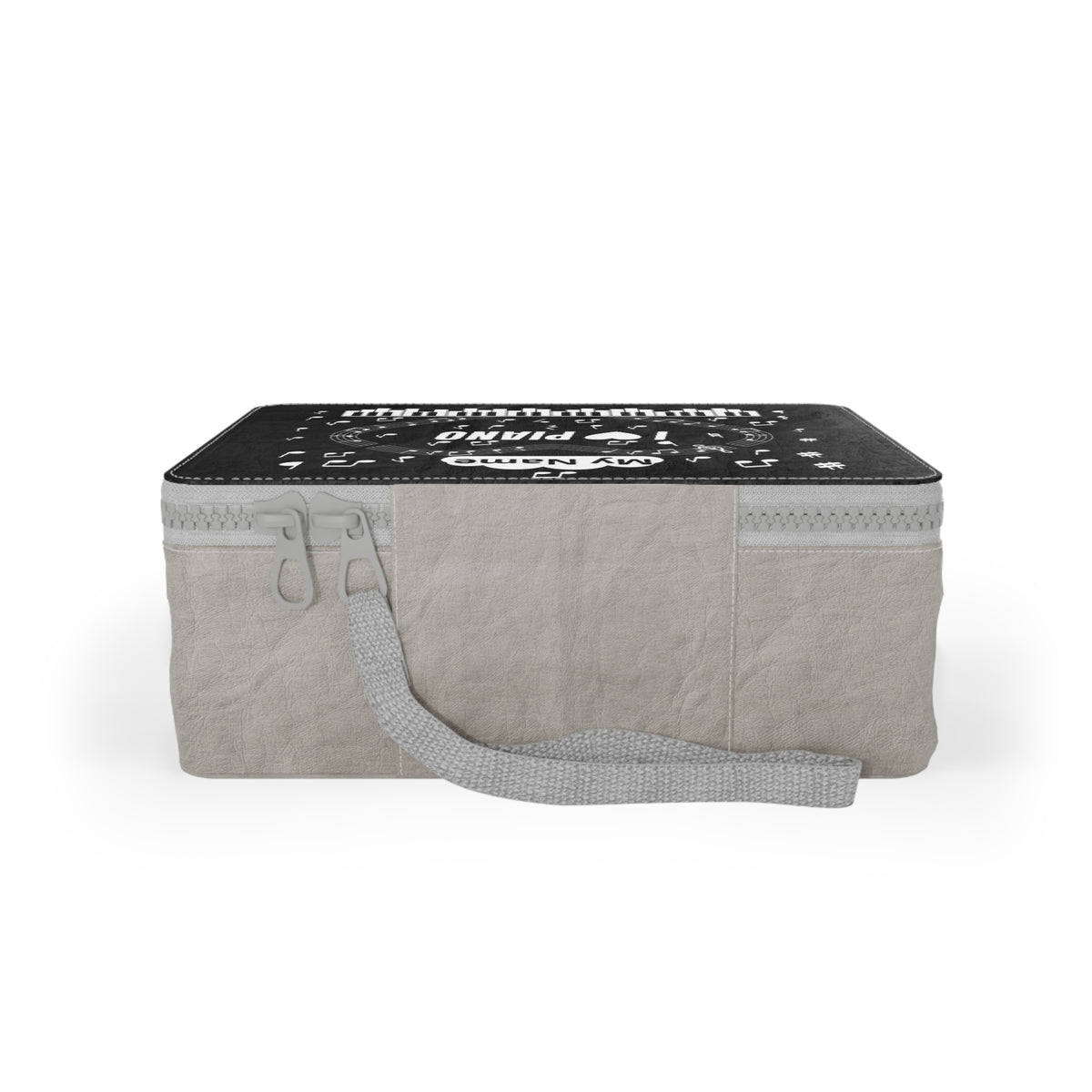 Music-themed Paper Lunch Bag: 'I love piano' - black & white