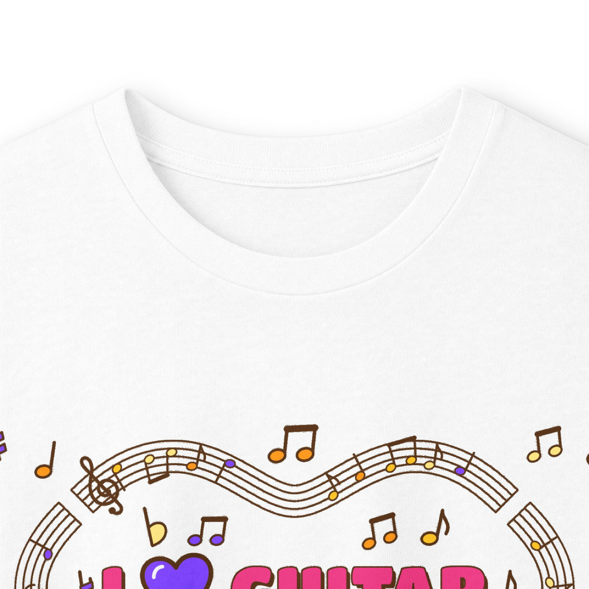 Music-themed Unisex Ultra Cotton Long Sleeve Tee: 'I love guitar' - pink