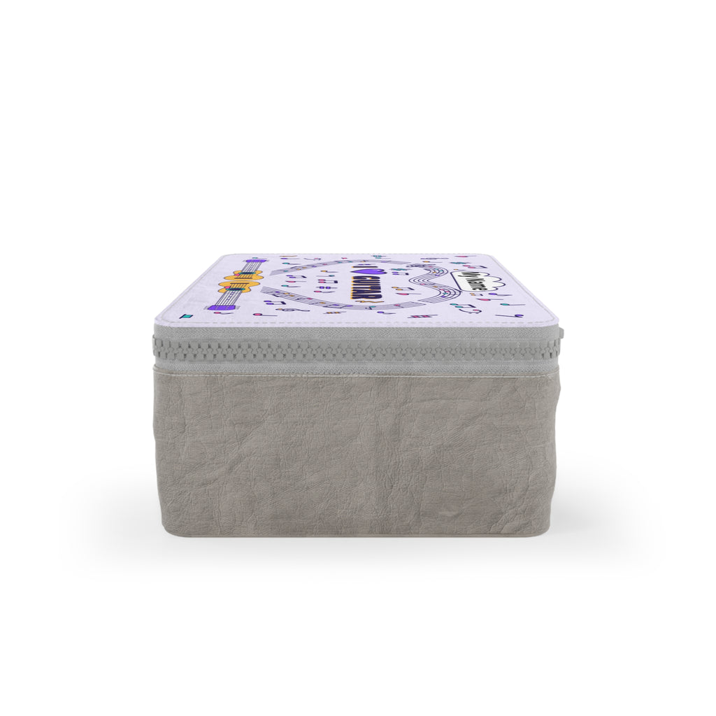 Music-themed Paper Lunch Bag: 'I love guitar' - violet