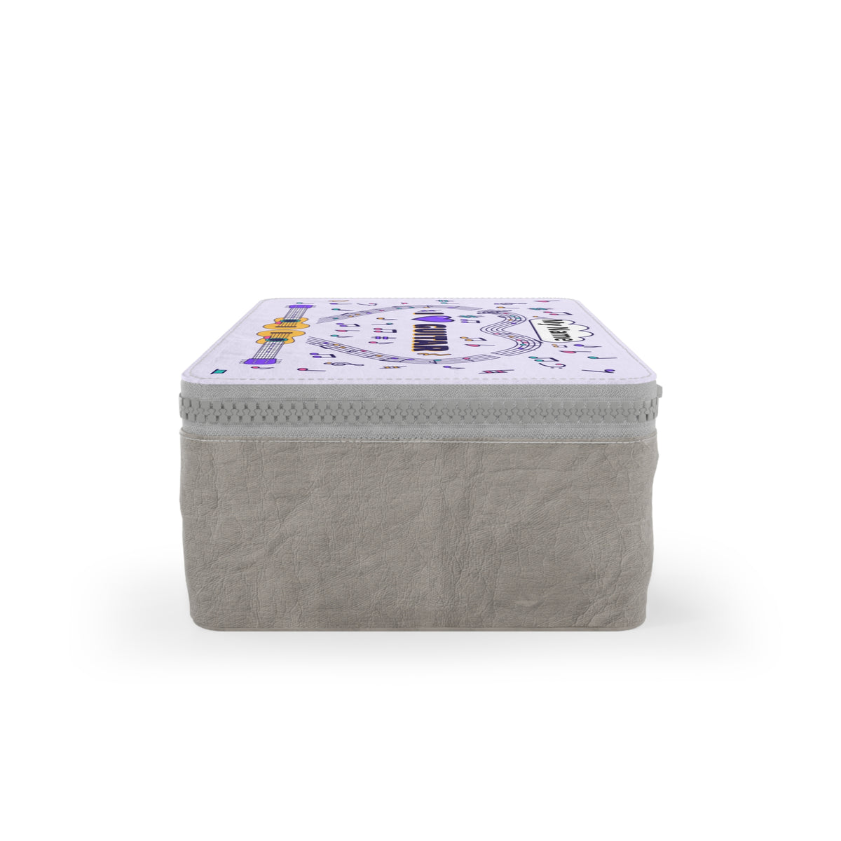 Music-themed Paper Lunch Bag: 'I love guitar' - violet