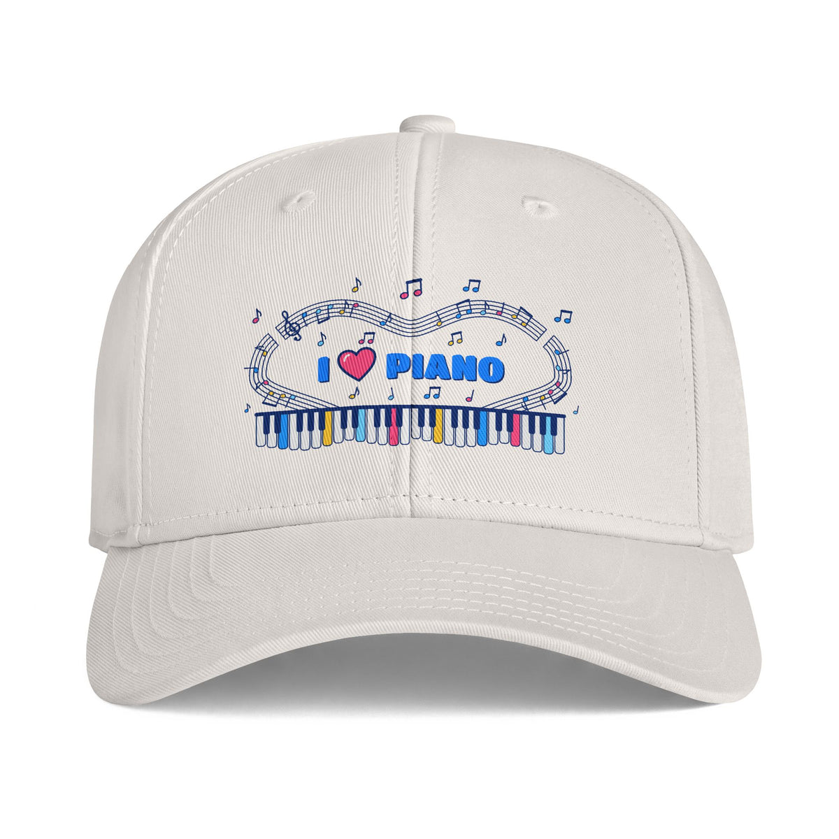 Music-themed Icon Cap: 'I love piano' - blue