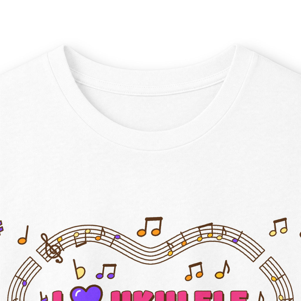 Music-themed Unisex Ultra Cotton Long Sleeve Tee: 'I love ukulele' - pink