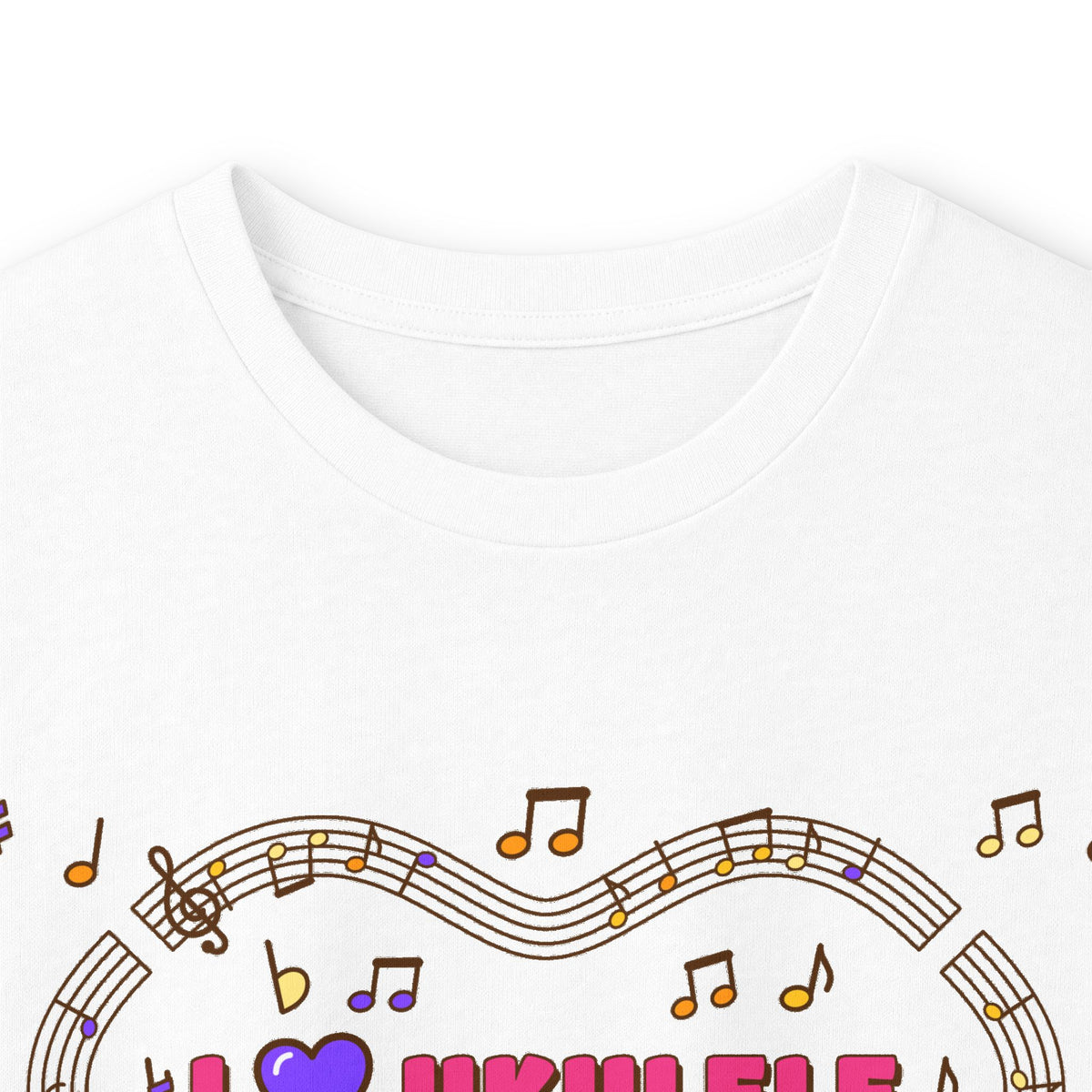 Music-themed Unisex Ultra Cotton Long Sleeve Tee: 'I love ukulele' - pink