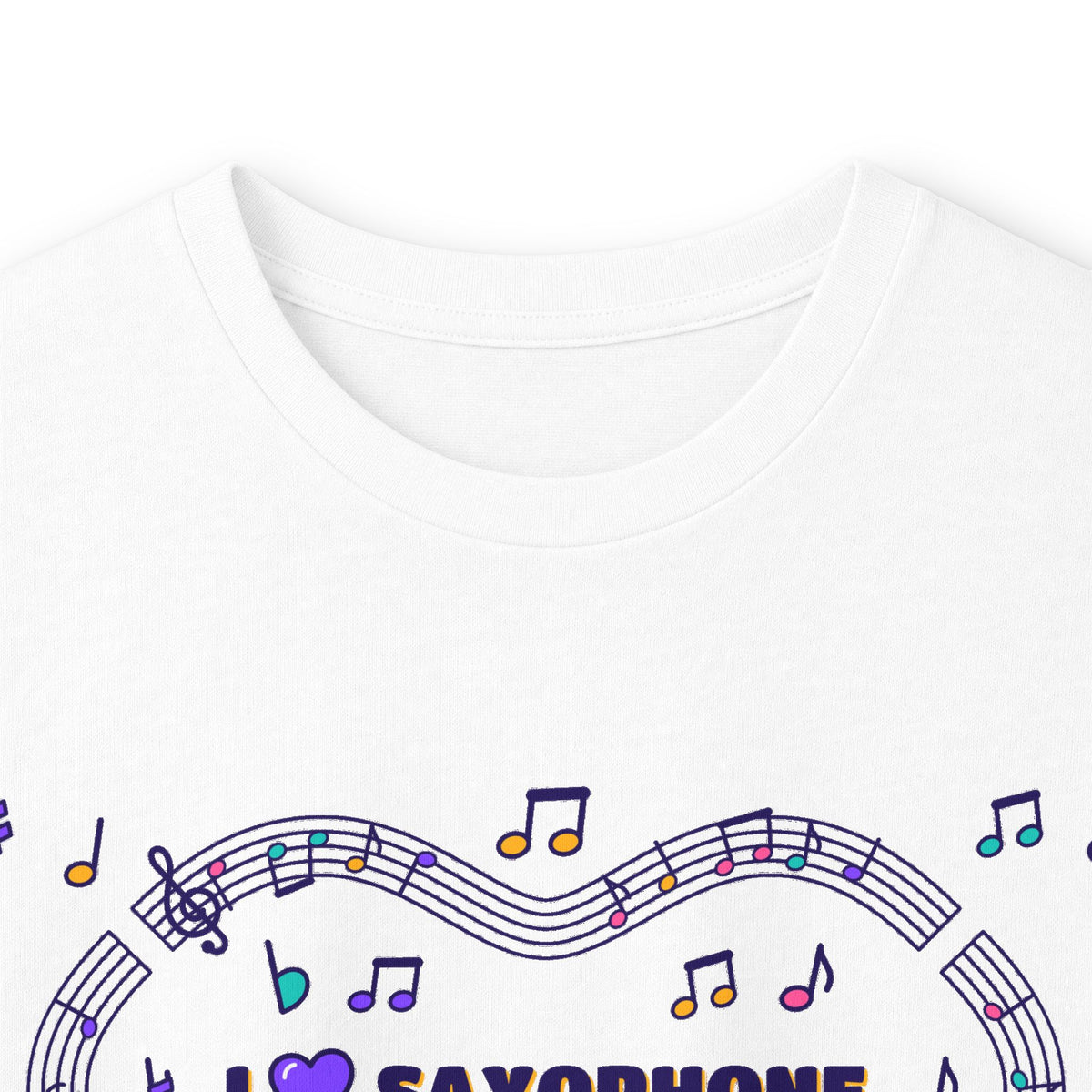 Music-themed Unisex Ultra Cotton Long Sleeve Tee: 'I love saxophone' - violet