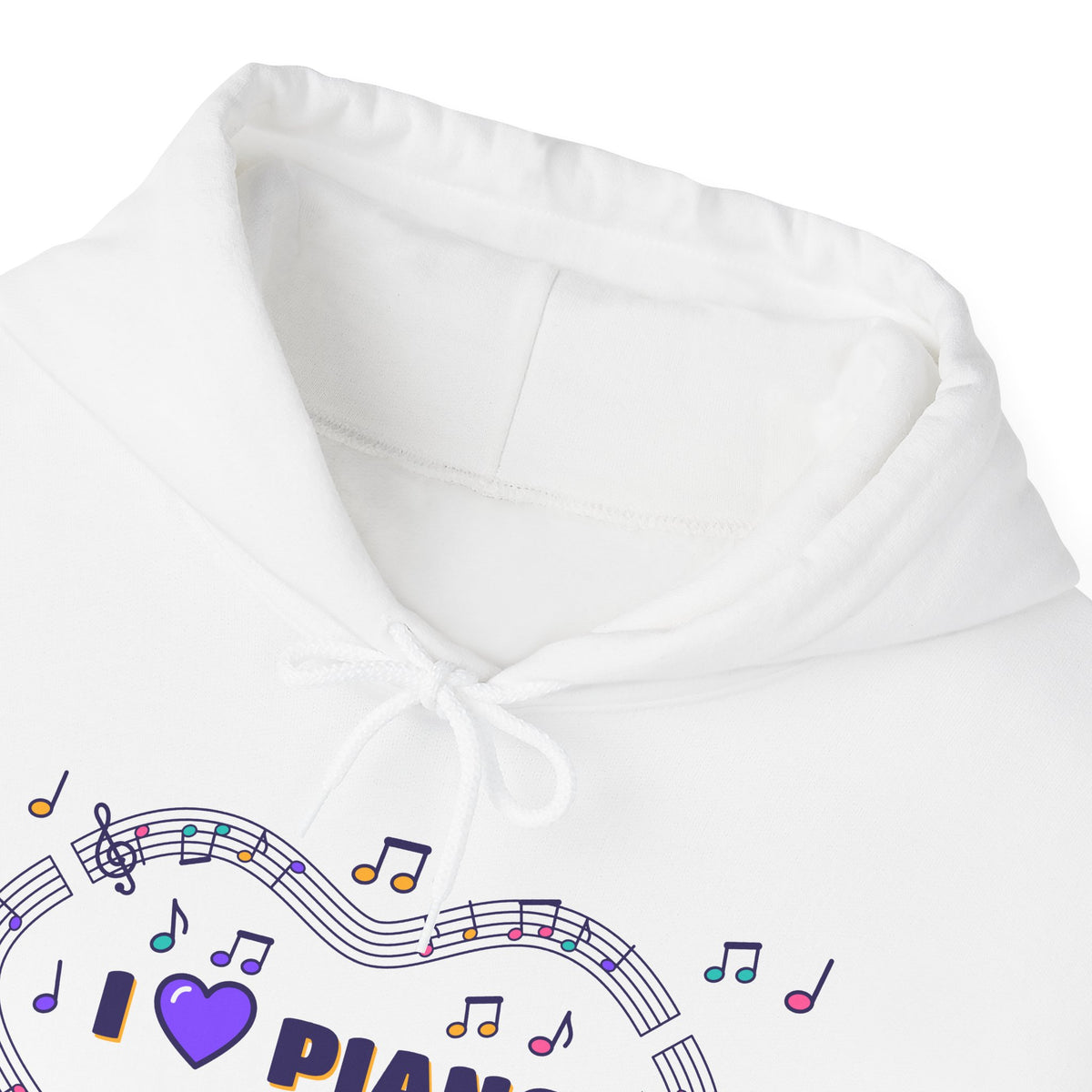 Music-themed Unisex Heavy Blend Hooded Sweatshirt: 'I love piano' - violet
