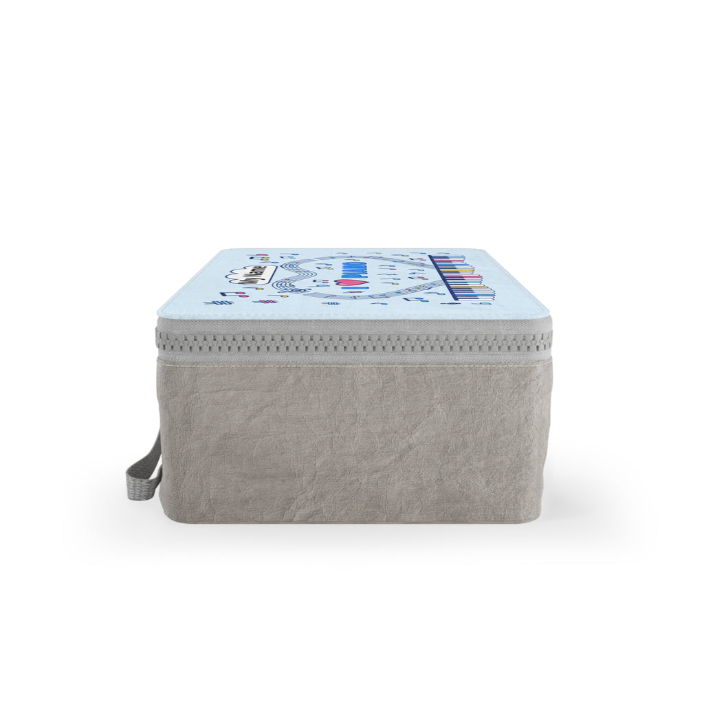 Music-themed Paper Lunch Bag: 'I love piano' - blue