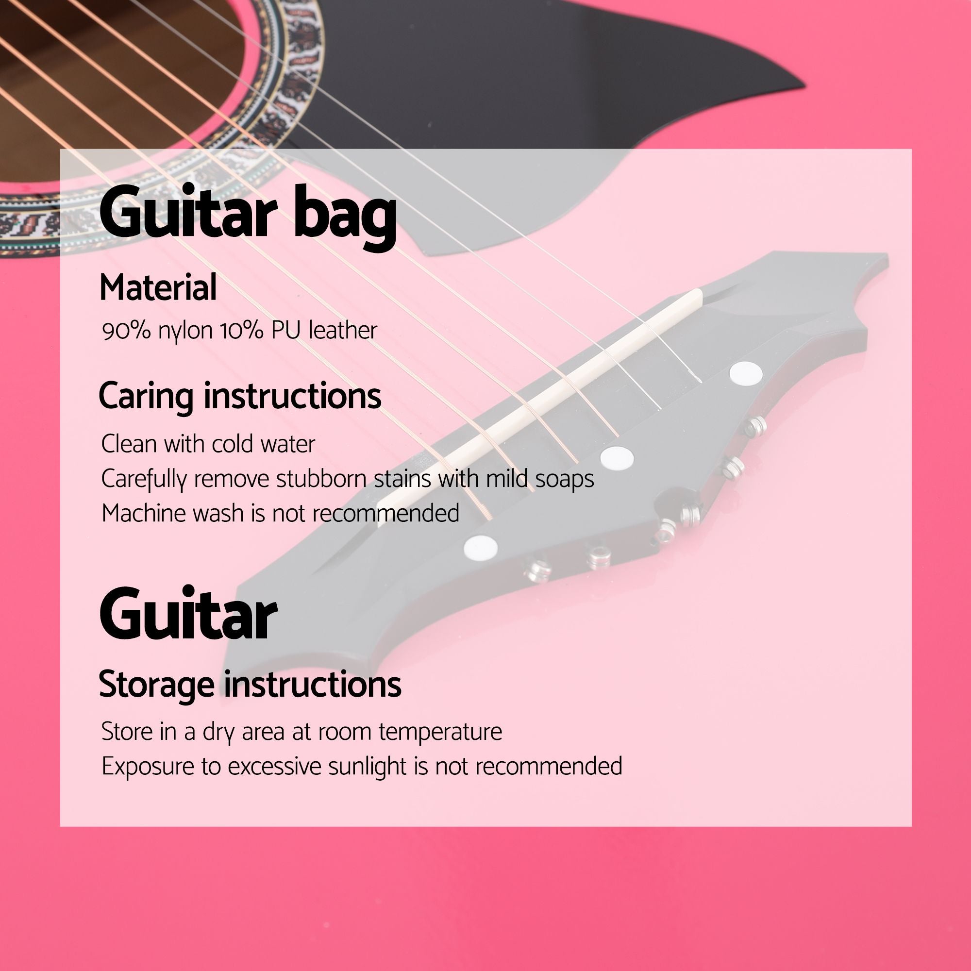 Alpha 38 Inch Acoustic Guitar Folk Cutaway Steel String Pink With Carry Bag