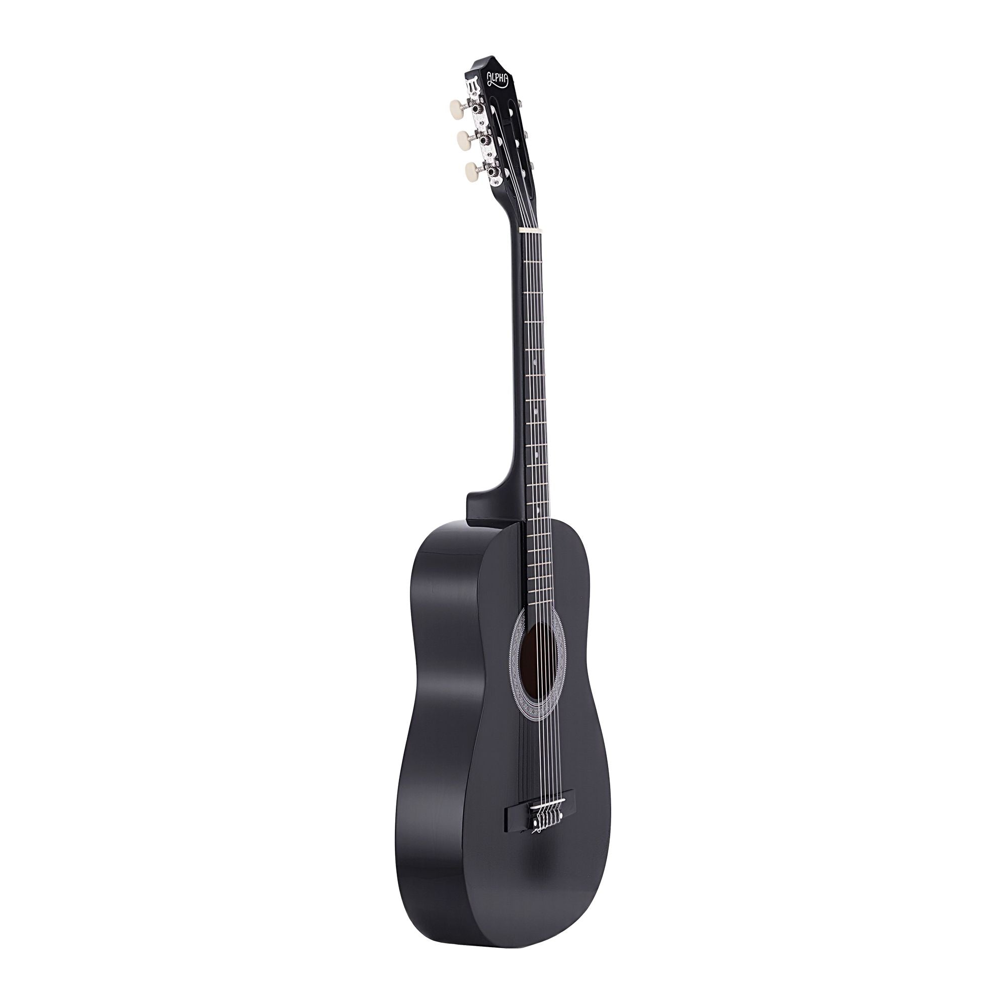 Alpha 38 Inch Acoustic Guitar Full Size Classical Cutaway Nylon String Black