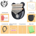 M MBAT 17 Key Acrylic Kalimba Thumb Piano Musical Instrument Gift Transparent Crystal Cartoon Bear Design Connectable Speakers