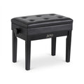Alpha Adjustable Piano Bench Wooden Keyboard Seat Padded Music Chair Black