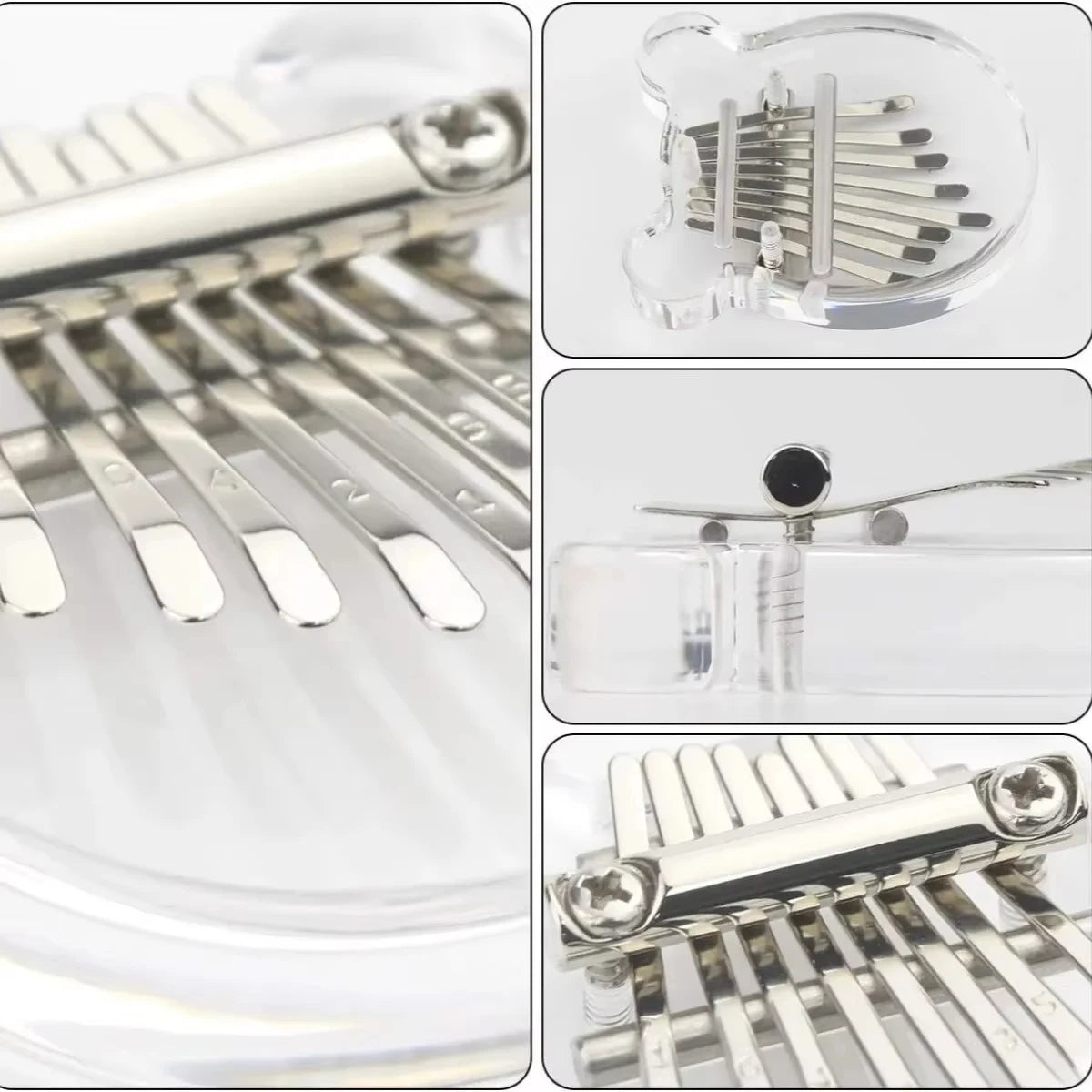 Miwayer Mini 8-Tone Clear Acrylic Finger Piano, Compact Lightweight Kalimba for Beginners Kids Adults Christmas Music Presents