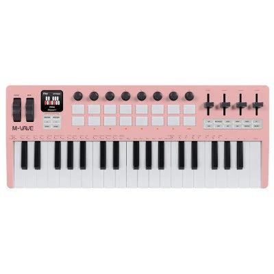 M-VAVE SMK-37 Pro Keyboard 37 Key MIDI Controller With Built-in Synth Engine 8 Knobs + 16 RGB Pads 37 Key MIDI Controller