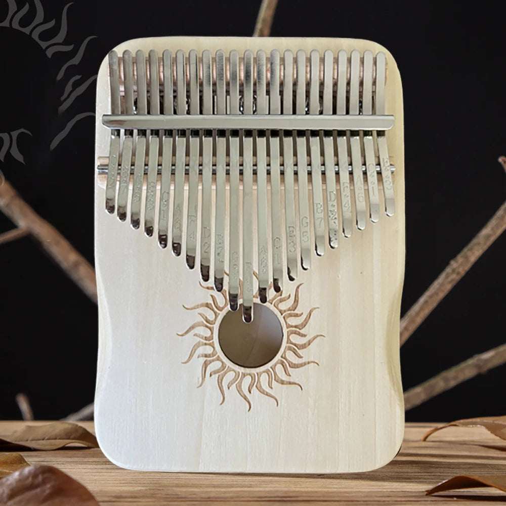 Hluru 21 Key Kalimba Maple Wood 17 Key Thumb Piano Portable Finger Piano for Beginner Mbira Gift for Kids Adults