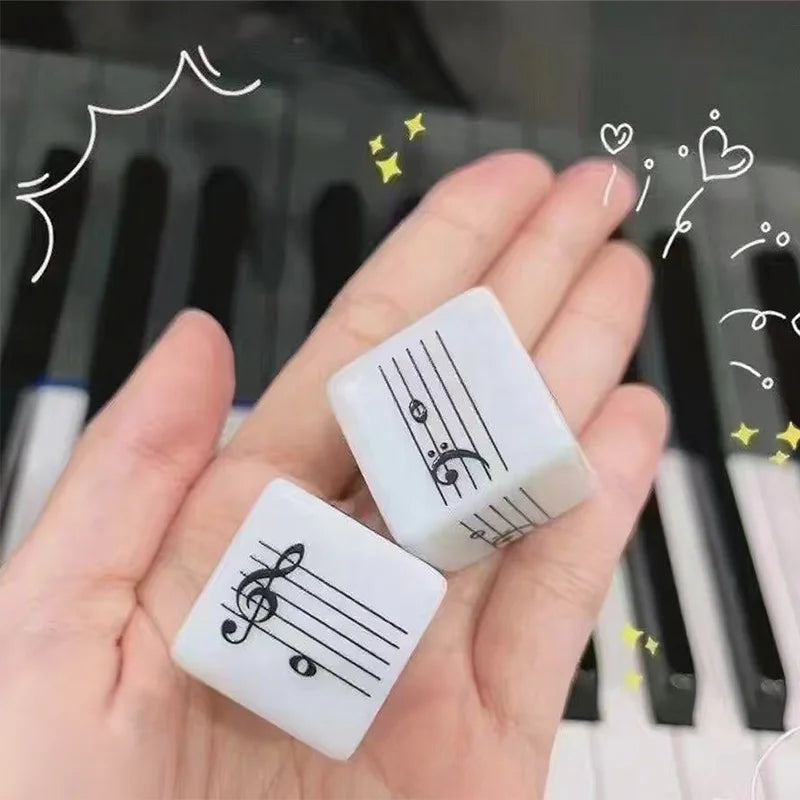 4Pcs Music Staff Dice Twelve-Tone Scale Music Interval Theory Learning for Composition Improvisation Music Education Teaching