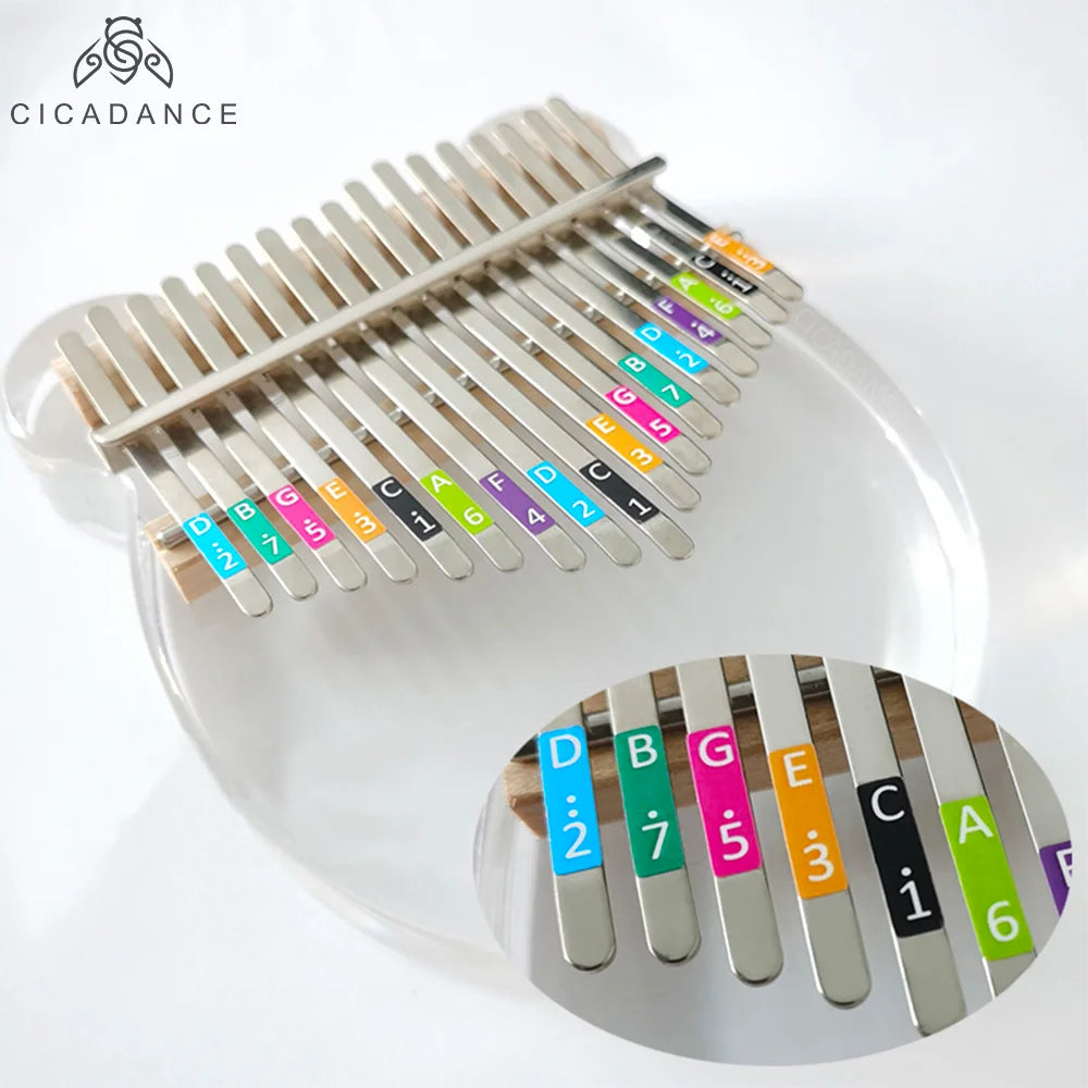 CICADANCE Kalimba Scale Sticker 17/21/34 Key Calimba Note Sticker Thumb Piano Music Learning Accessories For Beginner Kids