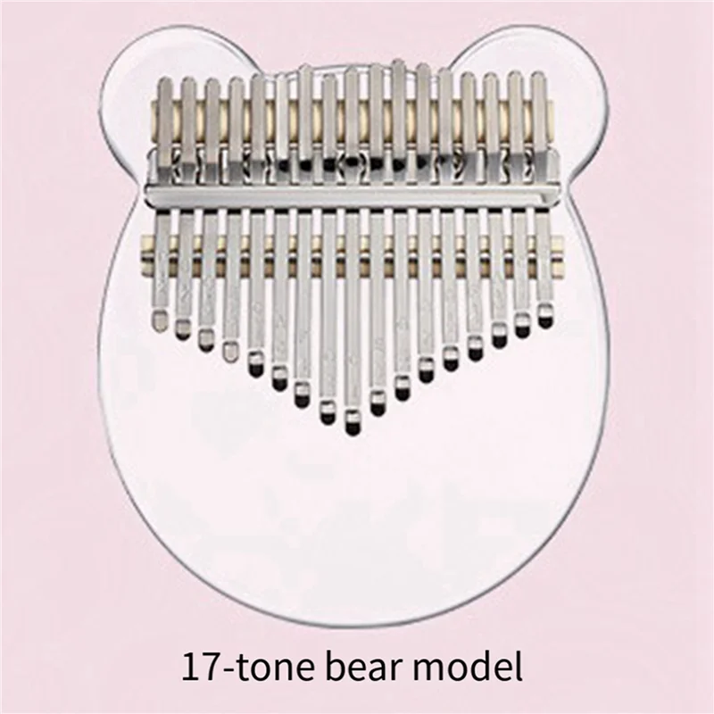 ABHT-2X Kalimba 17 Keys Thumb Piano, Clear Transparent Acrylic Finger Piano Instrument