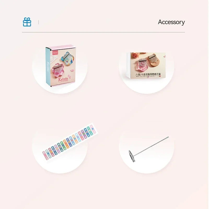 Mini Kalimba 10 Keys Acrylic Thumb Piano Crystals Finger Piano Keyboard Instrument With Learning Book Gifts For Adult Kids