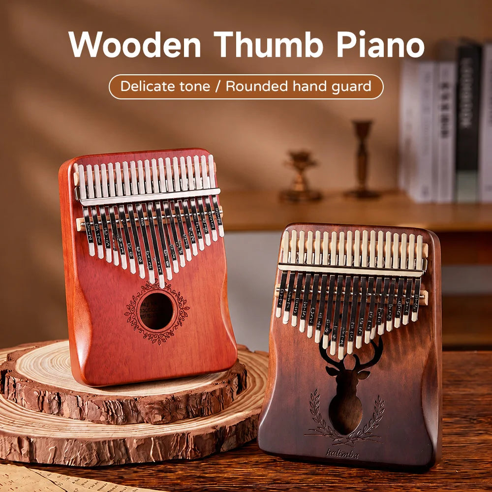 21 Key Mahogany Kalimba 17 Key Thumb Piano Portable Finger Piano For Beginner Mbira Gifts For Adults/Kids Portable Mbira Finger