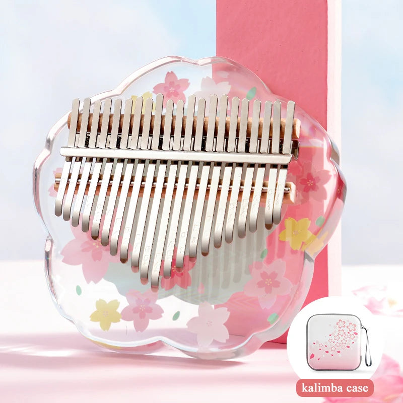 Hluru Kalimba 21 Keys with Case Flatboard Crystal Clear Thumb Piano 17 keys Kalimbas Acrylic Musical Instrument Mbira