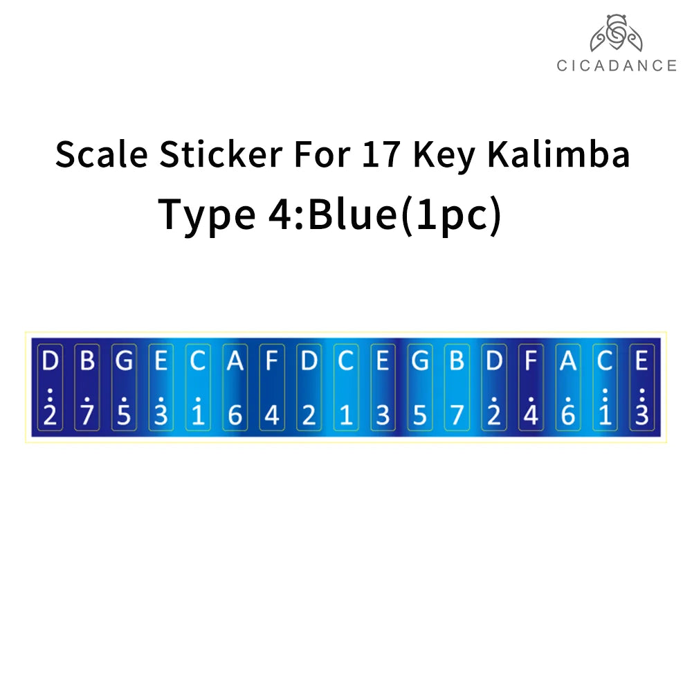 CICADANCE Kalimba Scale Sticker 17/21/34 Key Calimba Note Sticker Thumb Piano Music Learning Accessories For Beginner Kids