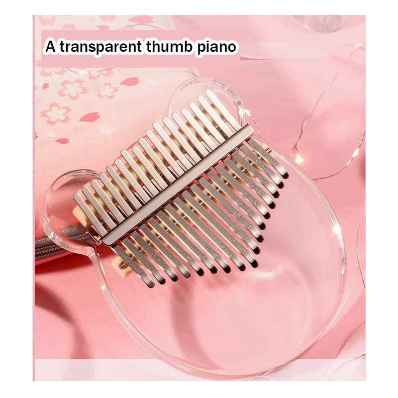ABHT-2X Kalimba 17 Keys Thumb Piano, Clear Transparent Acrylic Finger Piano Instrument