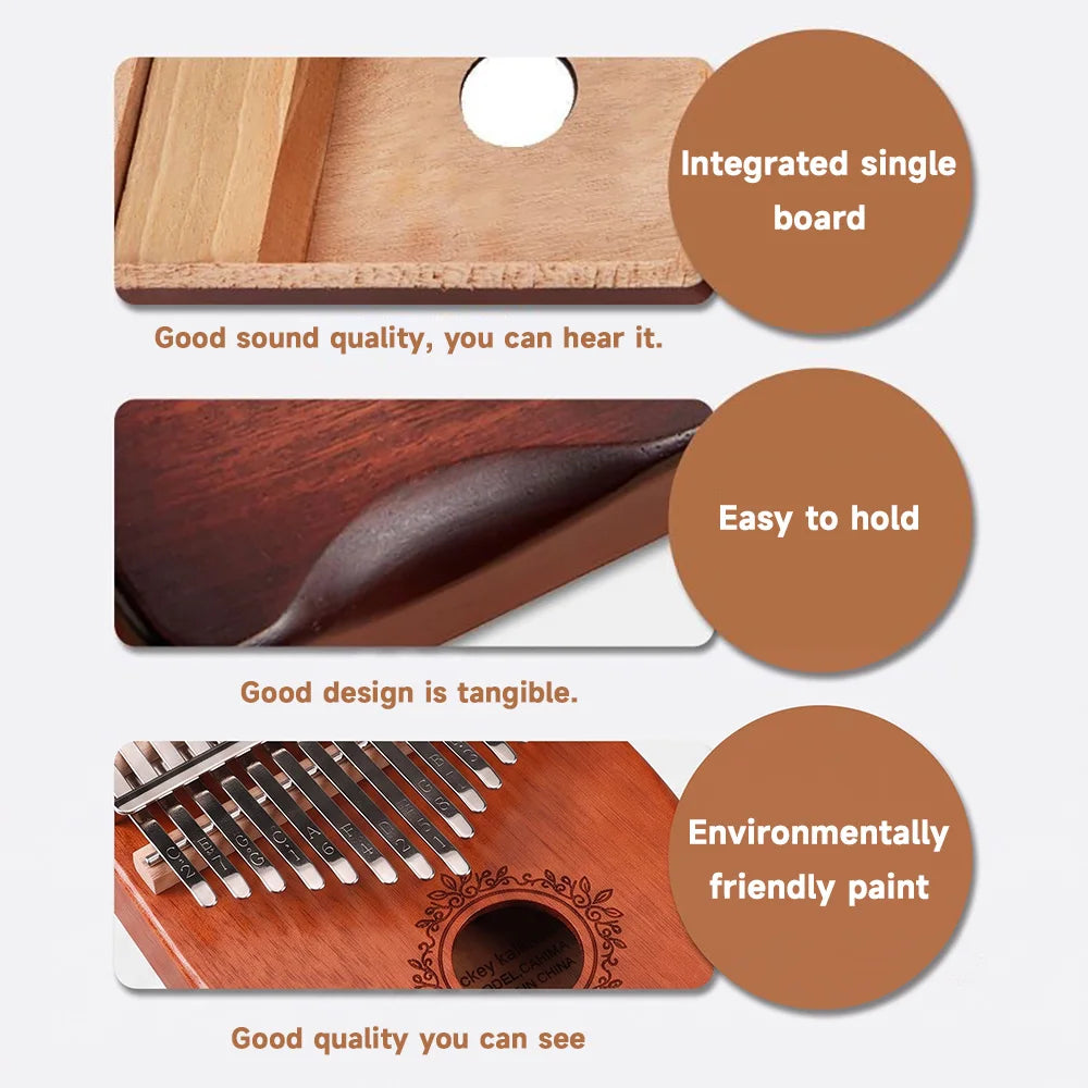 21 Key Mahogany Kalimba 17 Key Thumb Piano Portable Finger Piano For Beginner Mbira Gifts For Adults/Kids Portable Mbira Finger