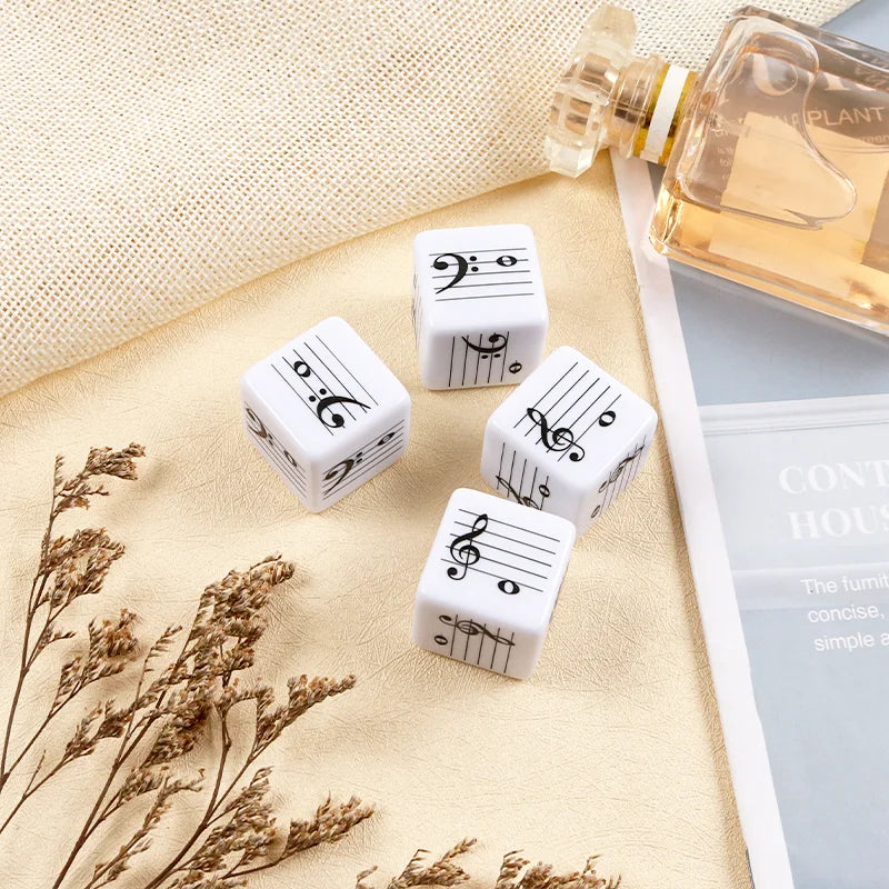 4Pcs Music Staff Dice Twelve-Tone Scale Music Interval Theory Learning for Composition Improvisation Music Education Teaching