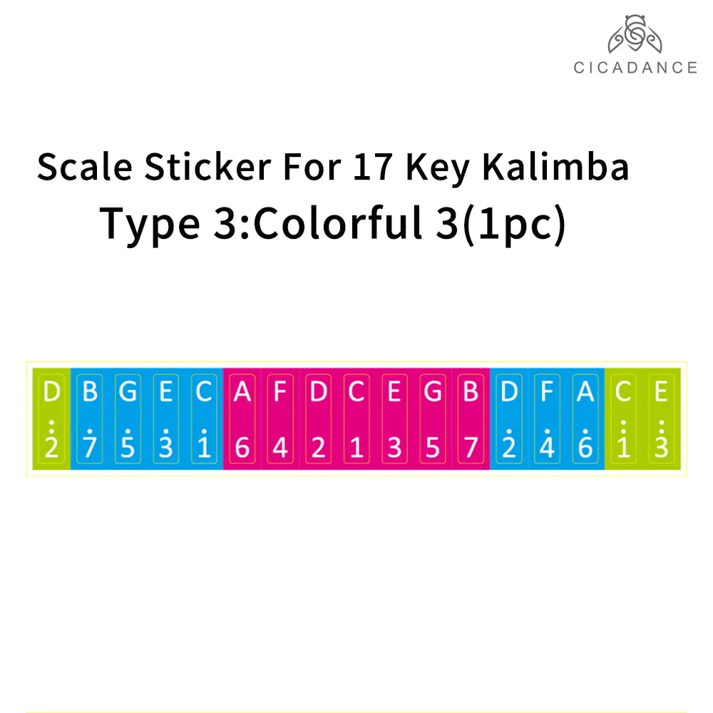 CICADANCE Kalimba Scale Sticker 17/21/34 Key Calimba Note Sticker Thumb Piano Music Learning Accessories For Beginner Kids