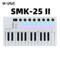 M-VAVE SMK-25 II MIDI Keyboard Controller, 25 Mini Keys 16 RGB Drum Pads 8 Knobs USB with DAW Software for Music Production