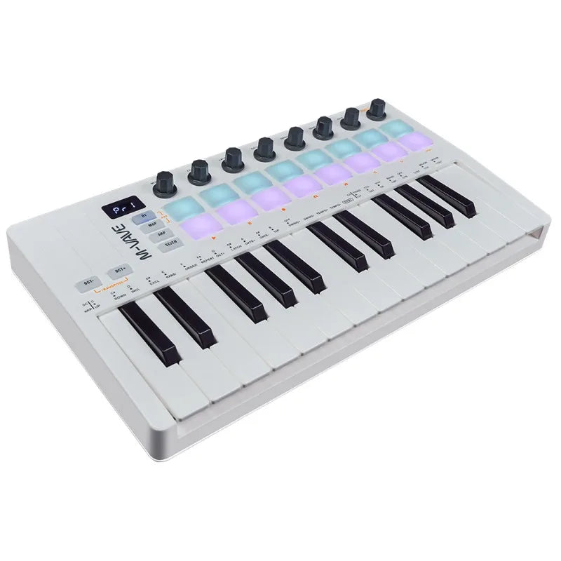 M-VAVE SMK-Ⅱ 25 Key MIDI Keyboard Controller with 16 RGB Drum Pads, Bluetooth Semi Weighted Professional Dynamic Keybed