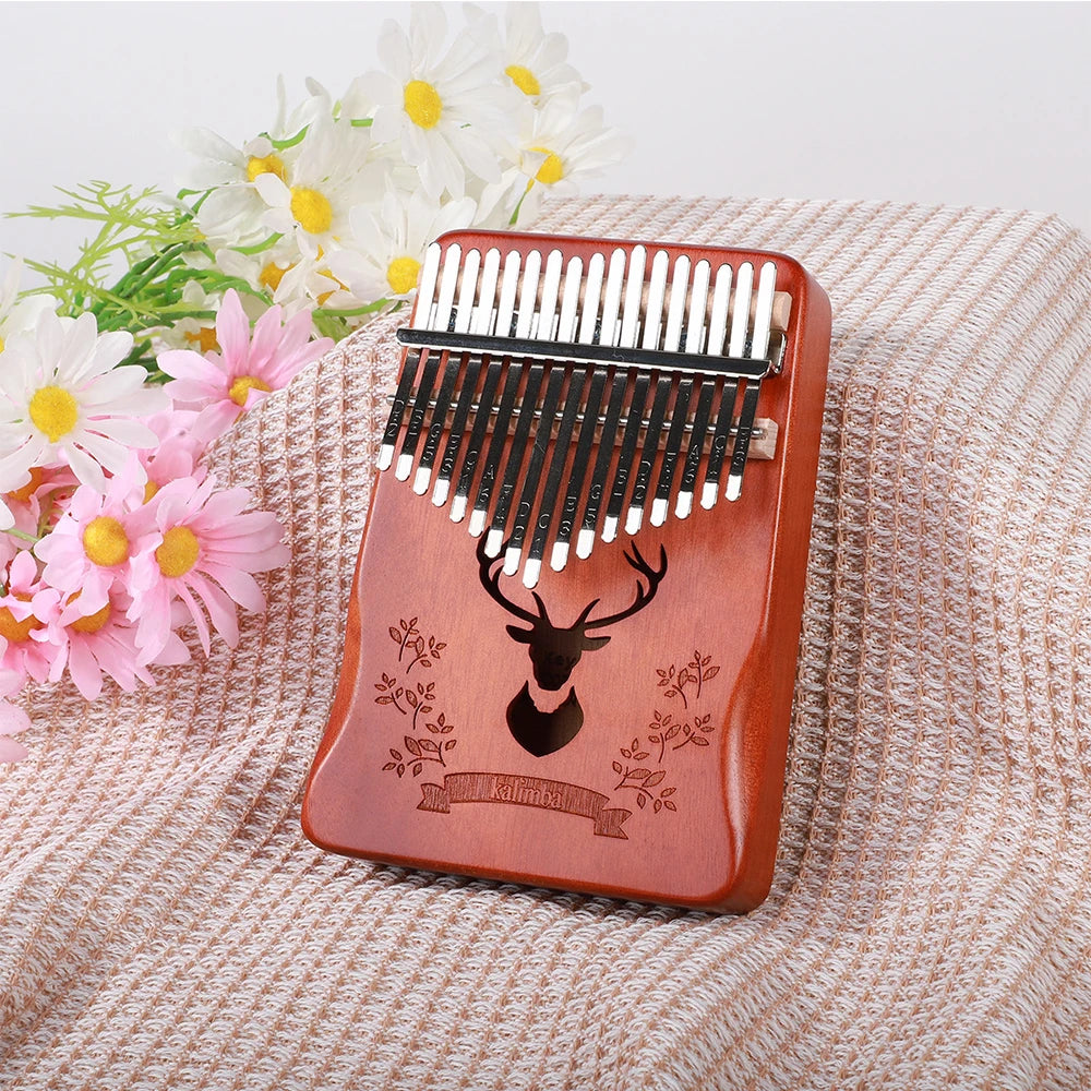 17 21 Keys Kalimba Finger Piano Kalimba 17 21 Keys Thumb Piano Keyboard Musical Instrument Mbira for Beginner Music Lover  ﻿