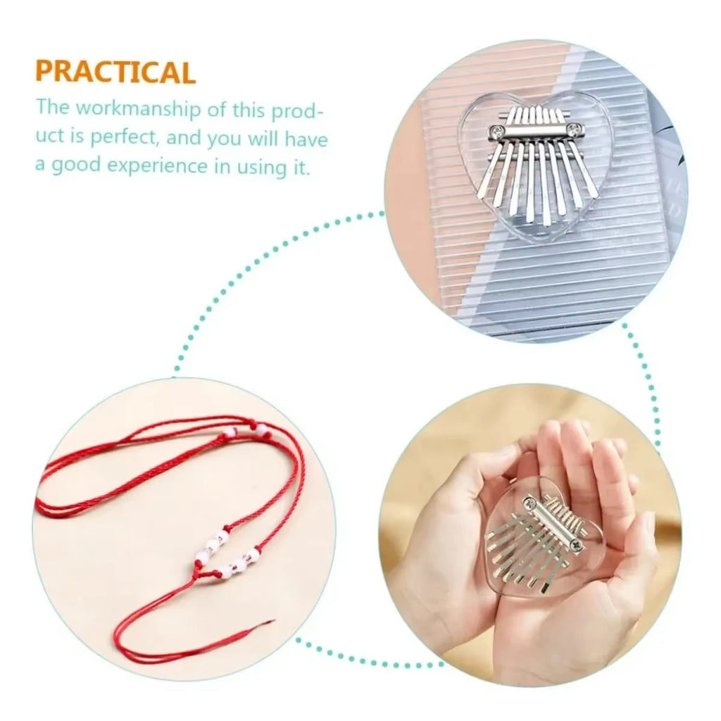 Miwayer Mini 8-Tone Clear Acrylic Finger Piano, Compact Lightweight Kalimba for Beginners Kids Adults Christmas Music Presents