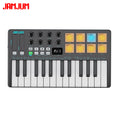 JAMJUM 25 KEY Midi Keyboard with A Wireless Midi Receiver Customized 8 RGB Backlit Pad Compact Portable Rechargeable Battery