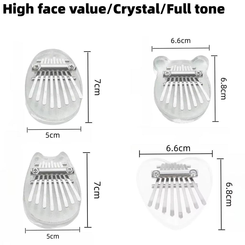 Miwayer Mini 8-Tone Clear Acrylic Finger Piano, Compact Lightweight Kalimba for Beginners Kids Adults Christmas Music Presents