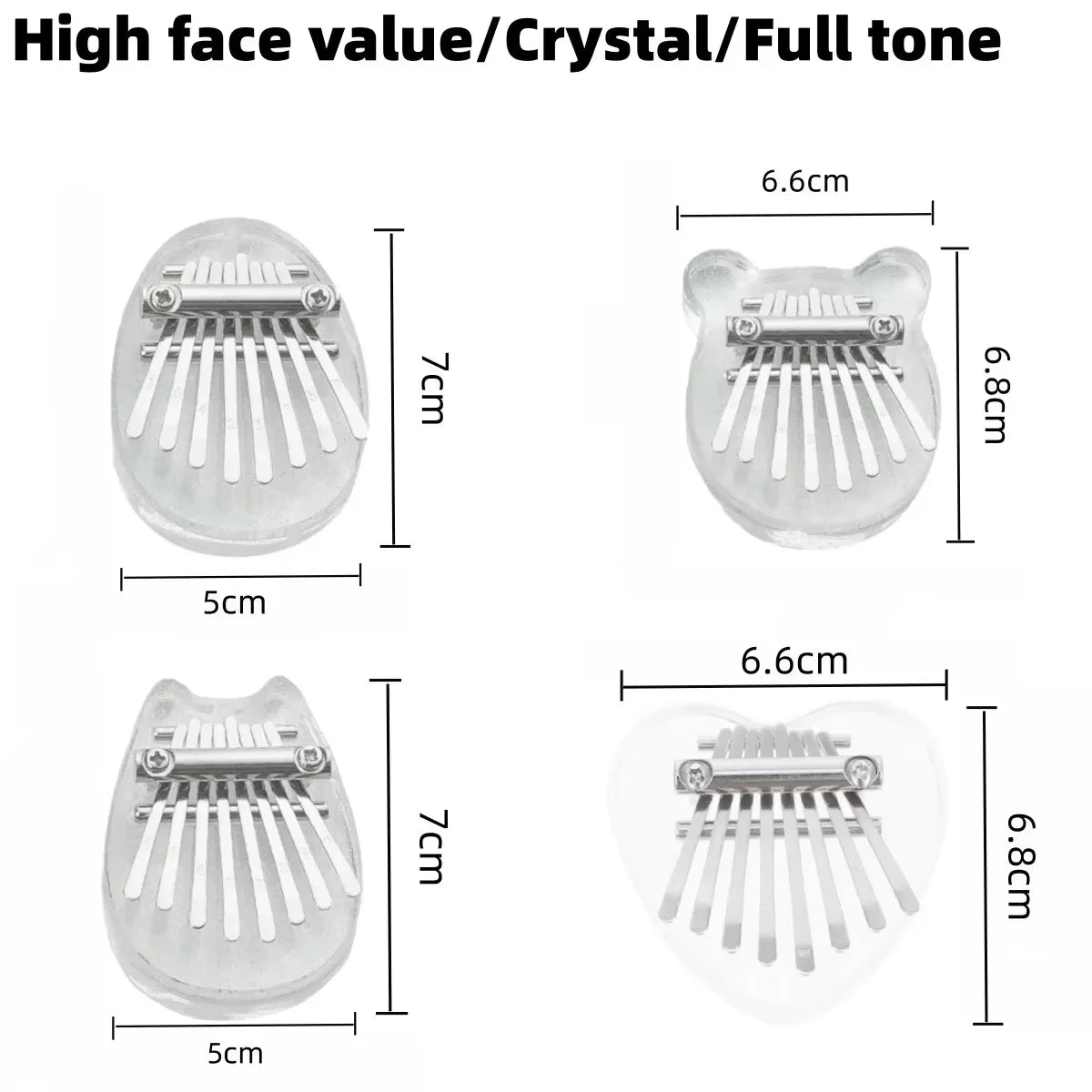Miwayer Mini 8-Tone Clear Acrylic Finger Piano, Compact Lightweight Kalimba for Beginners Kids Adults Christmas Music Presents
