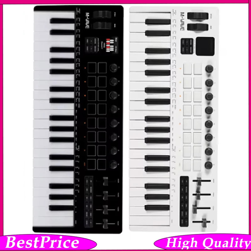M-VAVE SMK 37 PRO 37 Key RGB MIDI Keyboard with 16 Drum Pads Sound Source Wireless Multi-System Connection Support for Musicians
