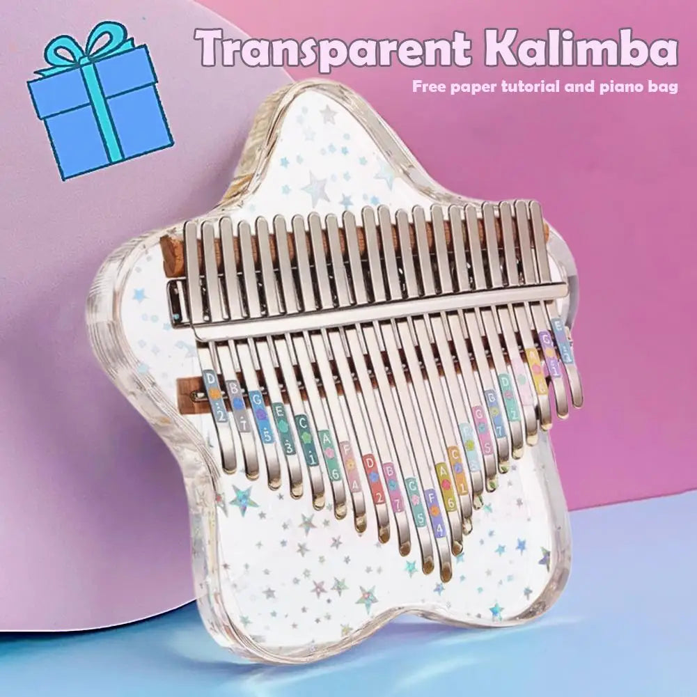 Crystal Clear Kalimba 21/17 Keys Portable Finger Piano For Beginners Kids Adults, 17 Key Thumb Piano Musical Gift