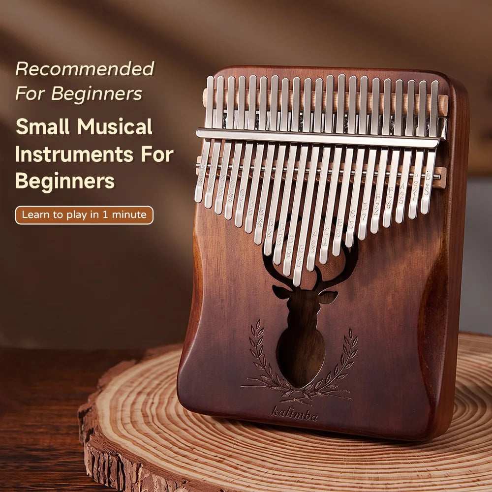 21 Key Mahogany Kalimba 17 Key Thumb Piano Portable Finger Piano For Beginner Mbira Gifts For Adults/Kids Portable Mbira Finger