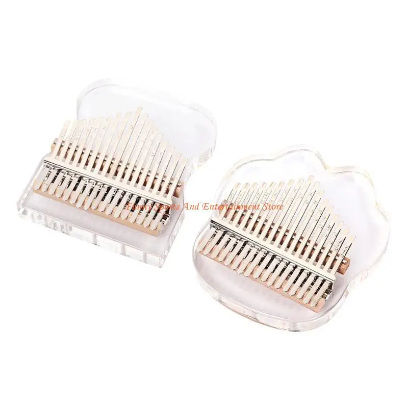 C4DE Clear Kalimba 17 Keys Thumb Piano Transparent Kalimba Musical Instrument for Kid