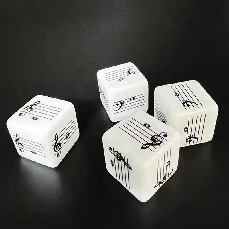 4Pcs Music Staff Dice Twelve-Tone Scale Music Interval Theory Learning for Composition Improvisation Music Education Teaching
