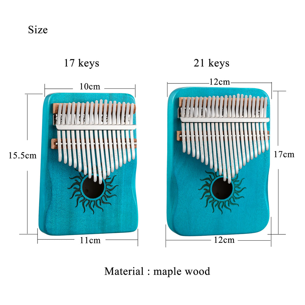 Hluru 21 Key Kalimba Maple Wood 17 Key Thumb Piano Portable Finger Piano for Beginner Mbira Gift for Kids Adults